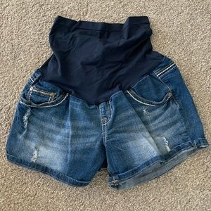 Maternity jean shorts